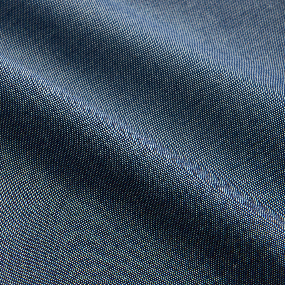 Blue Chambray Weekend Fit Nevis Cotton Shirt With Dorset Collar And 1-Button Cuffs