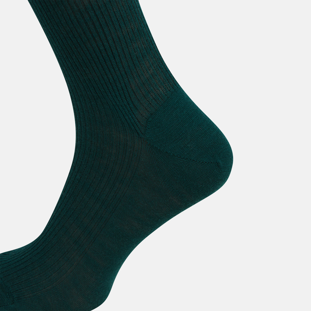 Petrol Green Mid-Length Merino Socks