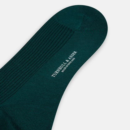 Petrol Green Mid-Length Merino Socks Image 2