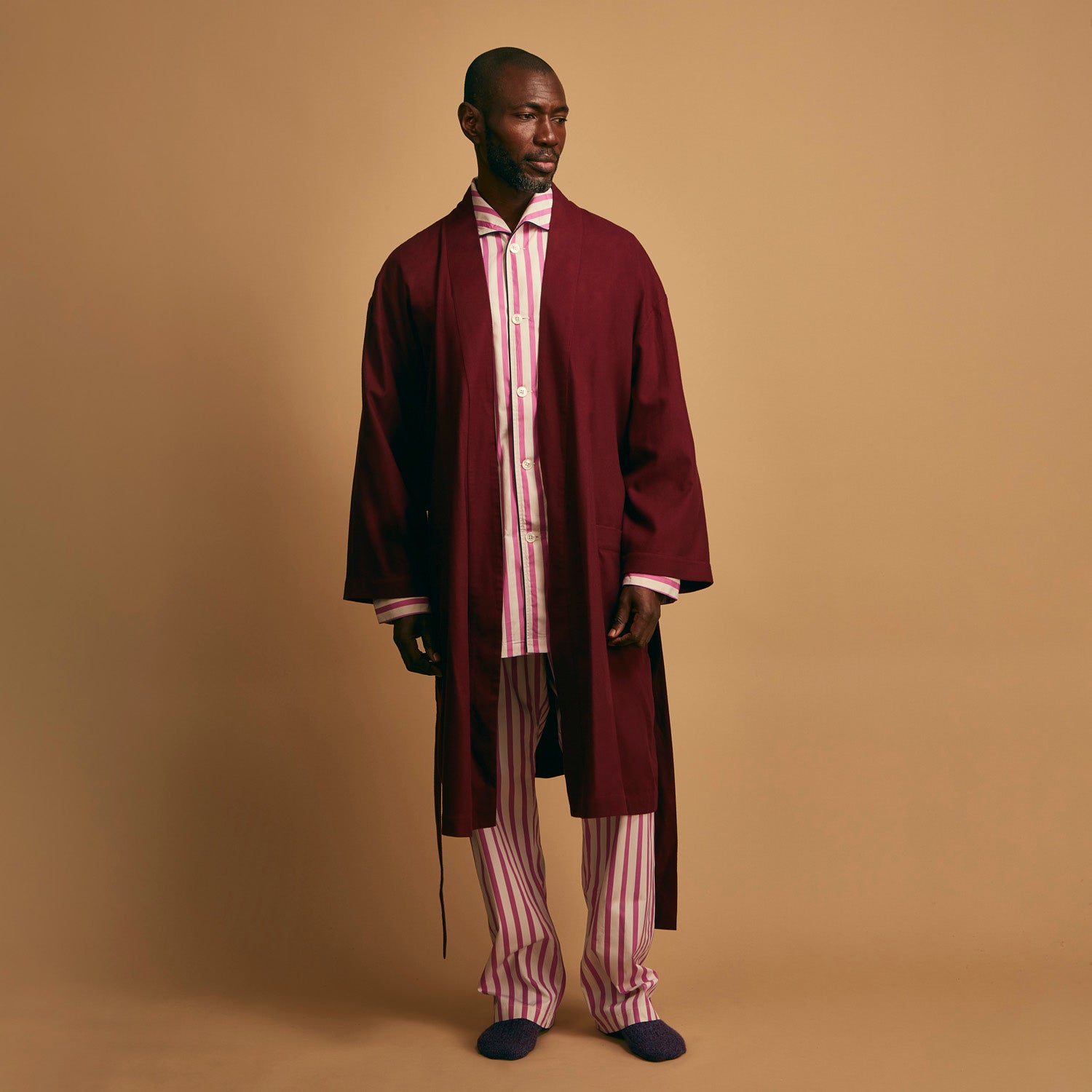 View 3 of product Pink Candy Stripe Cotton Traditional Pyjamas