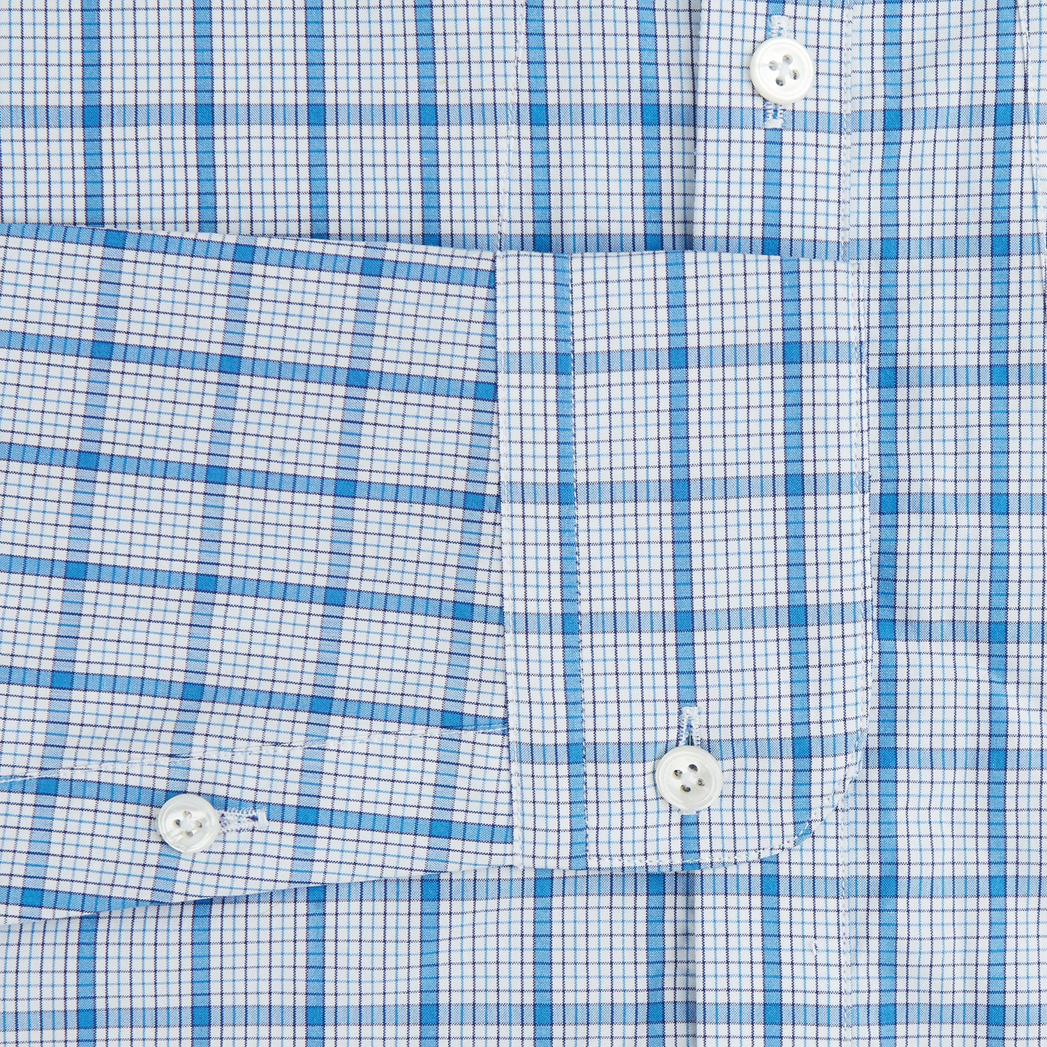 View 3 of product Blue Graph Overlay Check Piccadilly Shirt