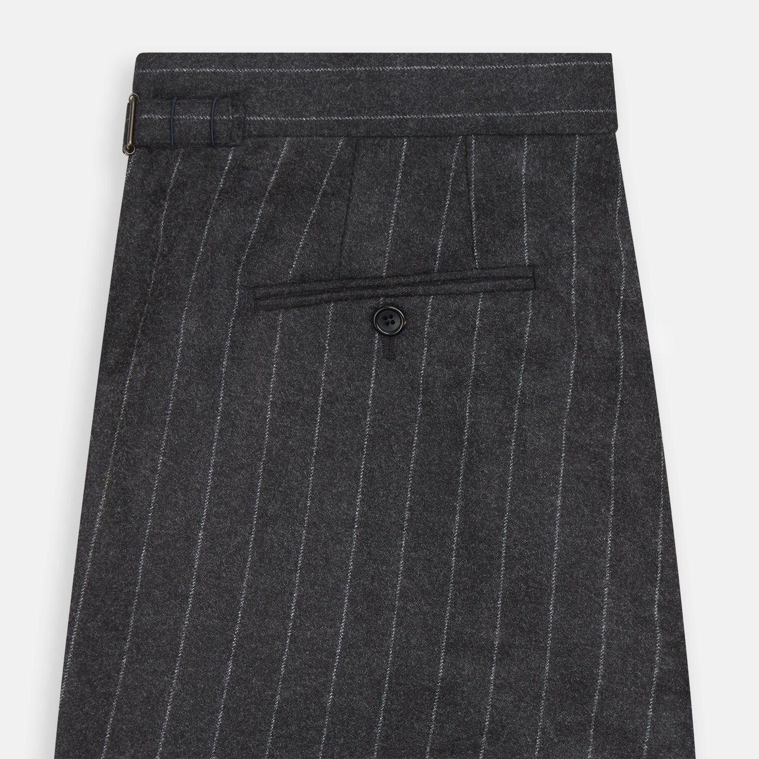 View 4 of product Charcoal Pinstripe Henry Trousers