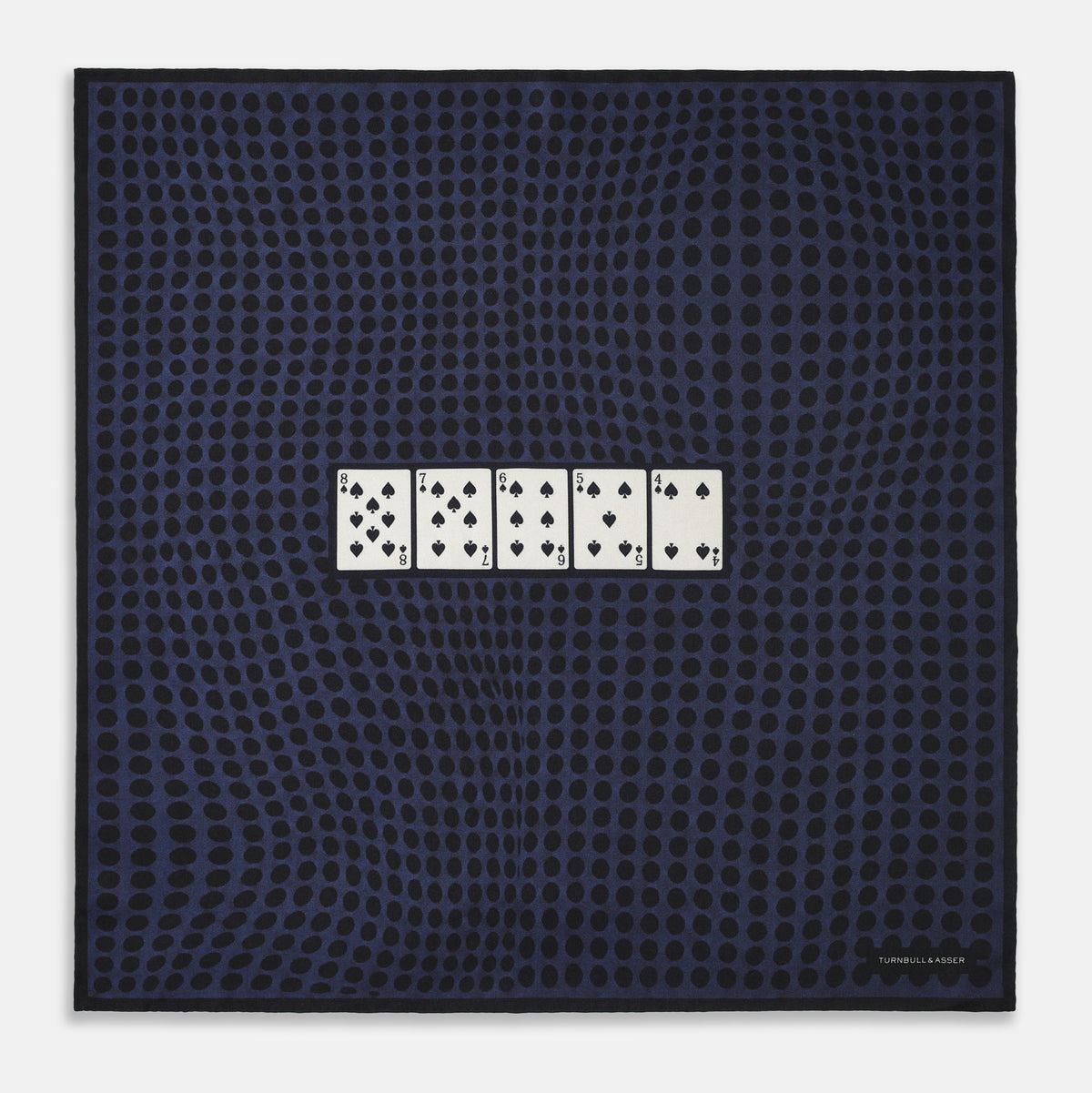 View 1 of product Casino Royale Midnight Blue Straight Flush Pocket Square in Silk