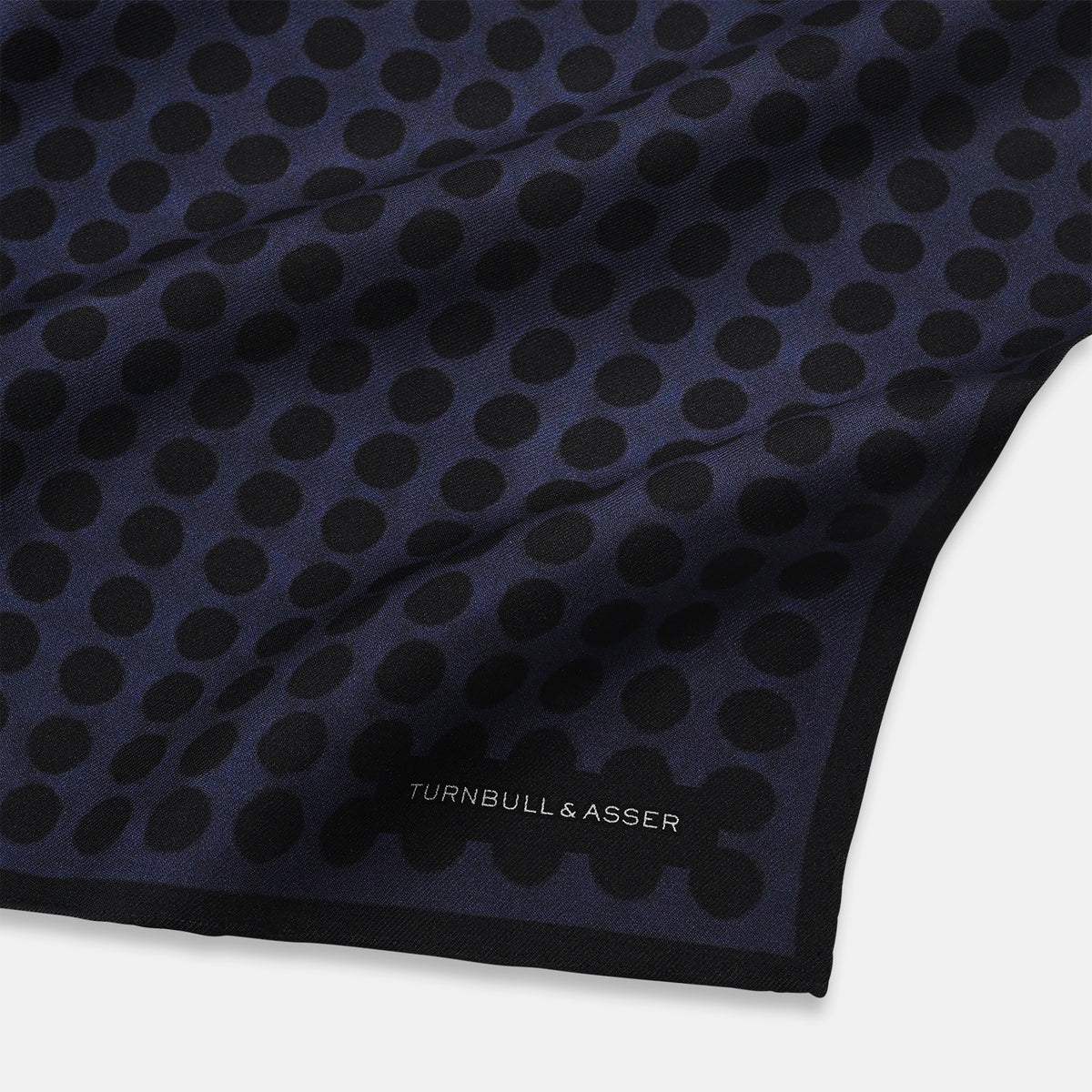 View 2 of product Casino Royale Midnight Blue Straight Flush Pocket Square in Silk
