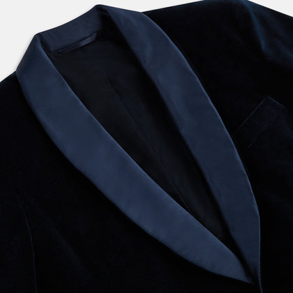 Casino Royale Midnight Blue Tuxedo Jacket in Cotton Velvet Image 1