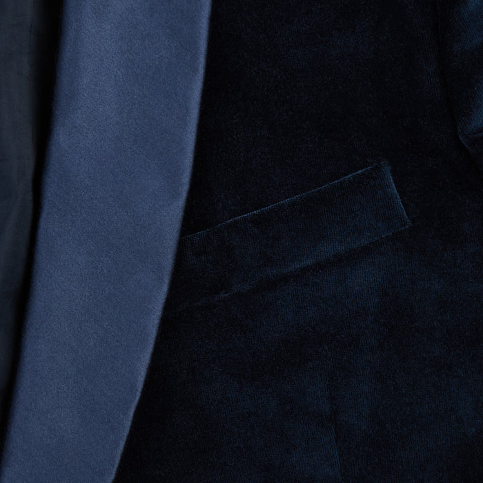 Casino Royale Midnight Blue Tuxedo Jacket in Cotton Velvet Image 5