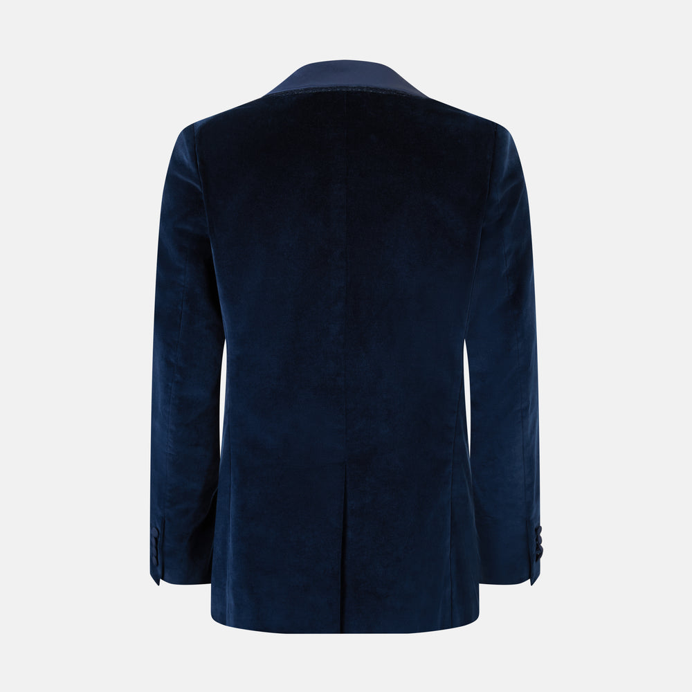 Casino Royale Midnight Blue Tuxedo Jacket in Cotton Velvet