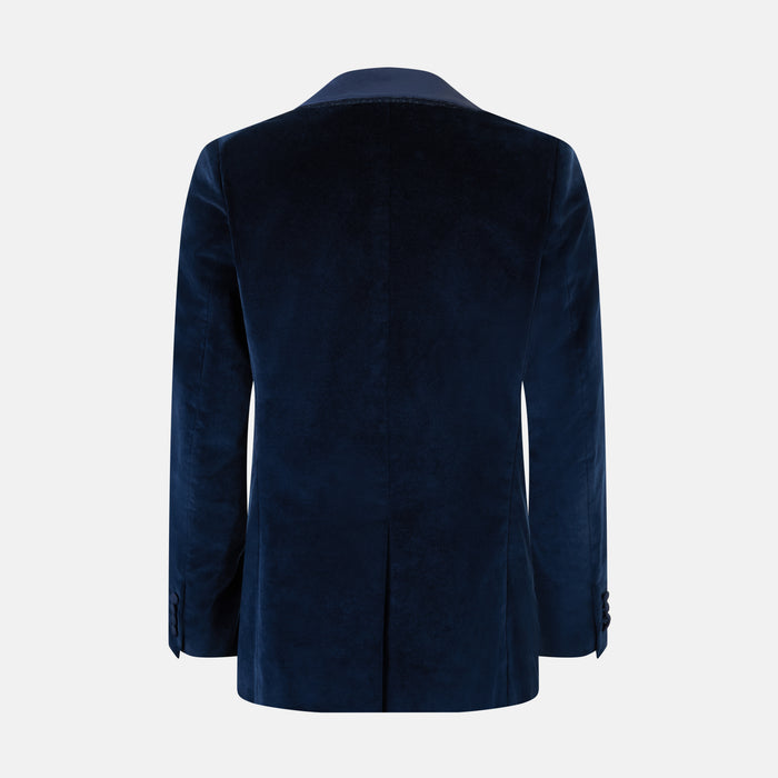 Casino Royale Midnight Blue Tuxedo Jacket in Cotton Velvet Image 2