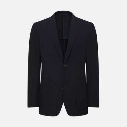 Navy Knitted London Blazer