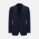 Navy Silk & Cotton Bath Blazer