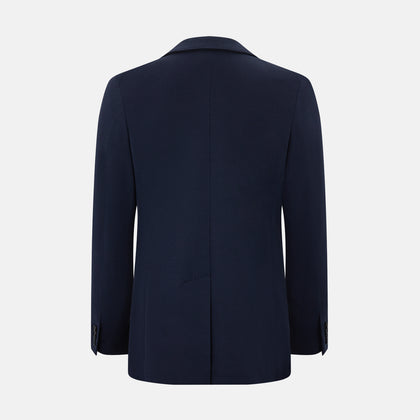 Navy Silk & Cotton Bath Blazer Image 2