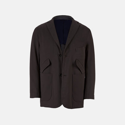 Riviera Chocolate Oversized Blazer in Cotton