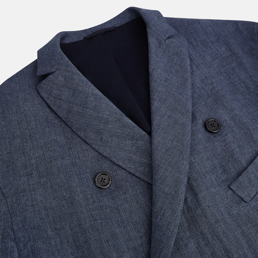Henley Denim Blazer in Linen