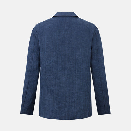 Henley Denim Jacket in Linen Image 2