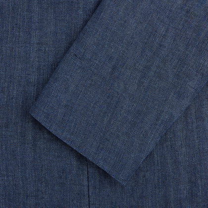 Henley Denim Jacket in Linen Image 3