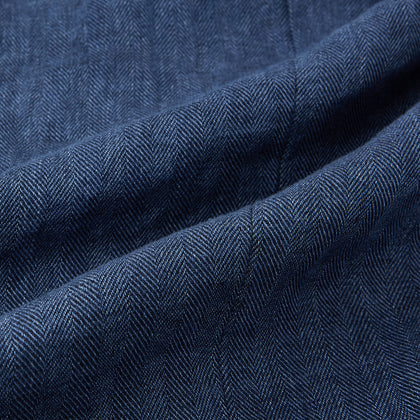 Henley Denim Jacket in Linen Image 4