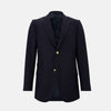 View 1 of product Navy Single Breasted Classic Blazer in Wool Gabardine