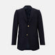 Navy Single Breasted Classic Blazer in Wool Gabardine