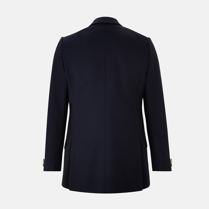 Navy Single Breasted Classic Blazer in Wool Gabardine Image 2