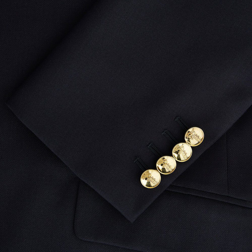 Navy Single Breasted Classic Blazer in Wool Gabardine