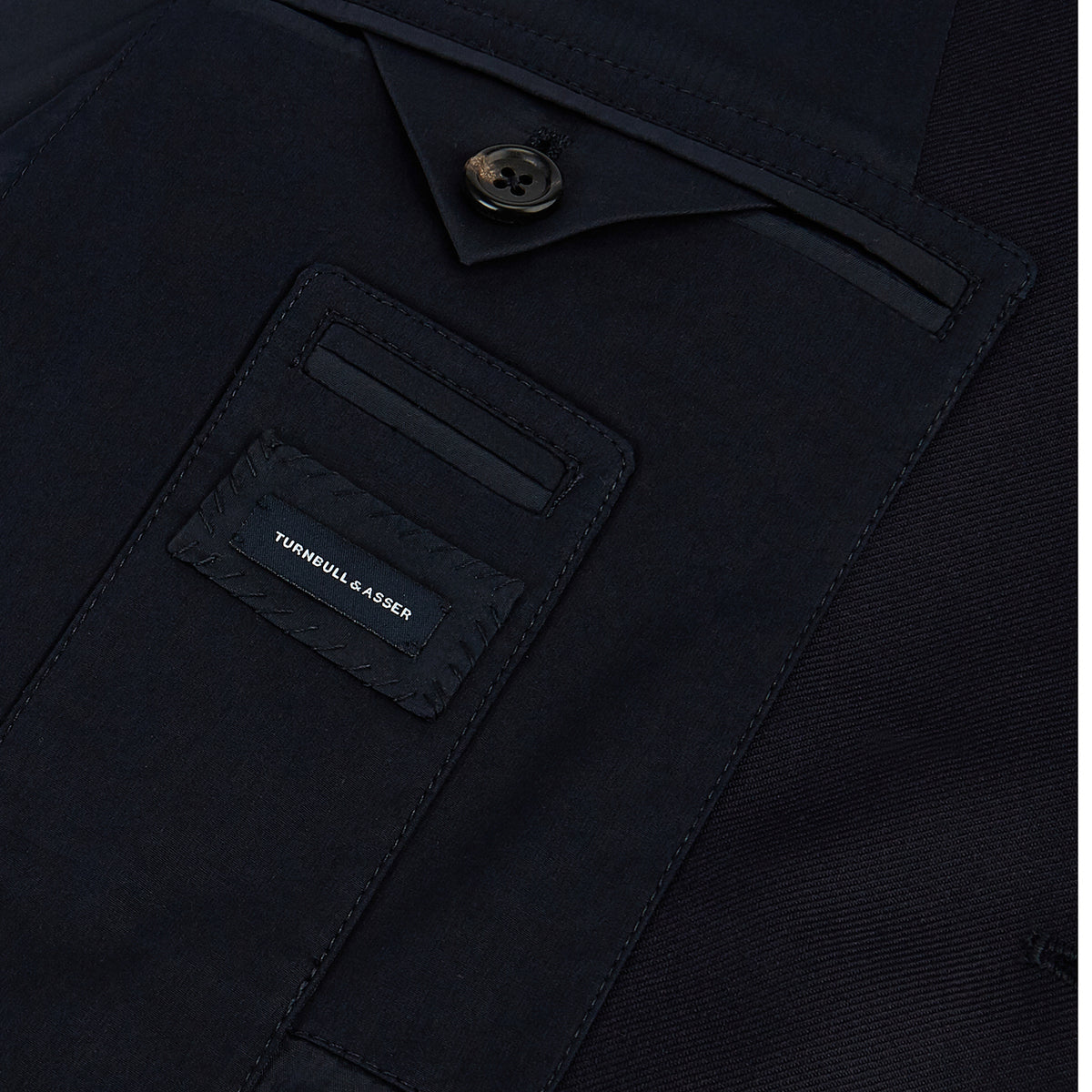 View 6 of product Navy Single Breasted Classic Blazer in Wool Gabardine