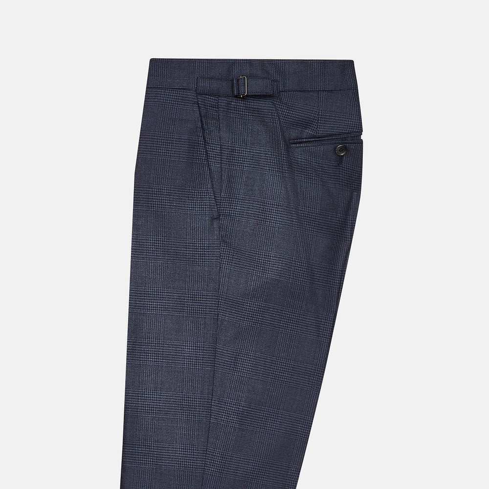 Navy Check Henry Trousers