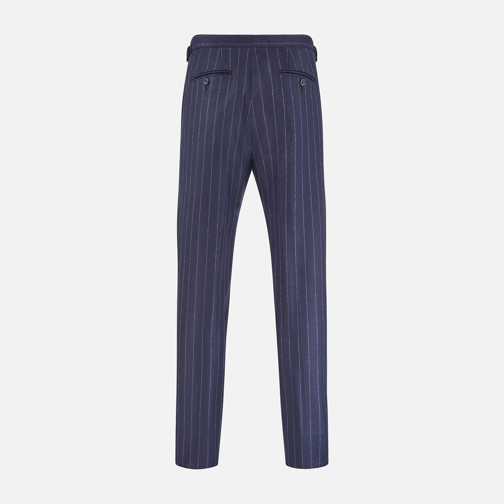 Navy Pinstripe Henry Trousers