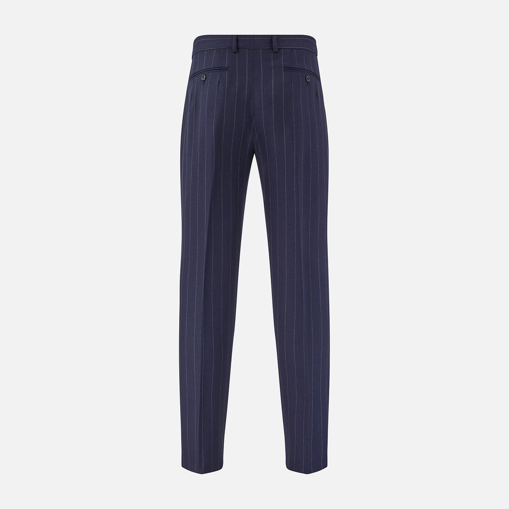 Navy Pinstripe Rupert Trousers