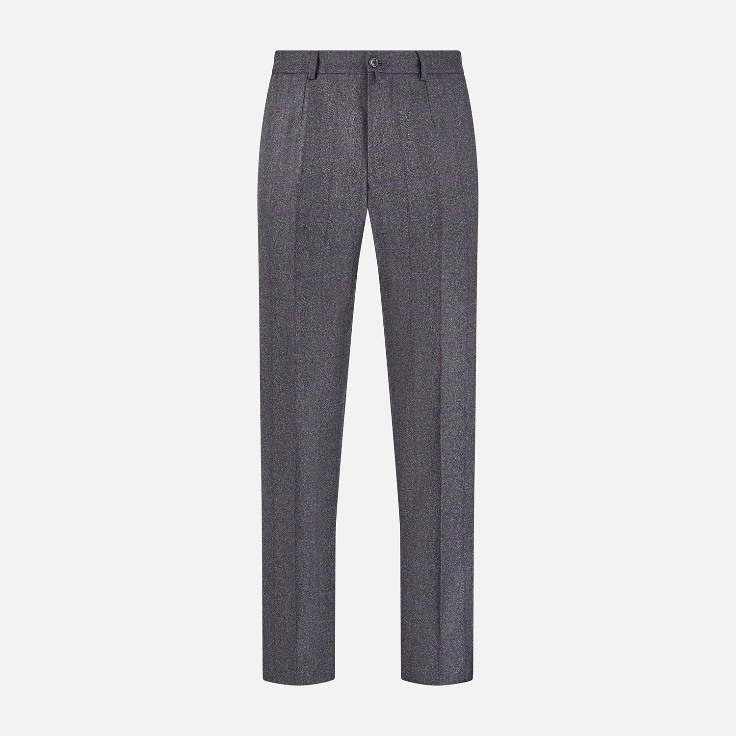 View 1 of product Charcoal and Purple Check Rupert Trousers