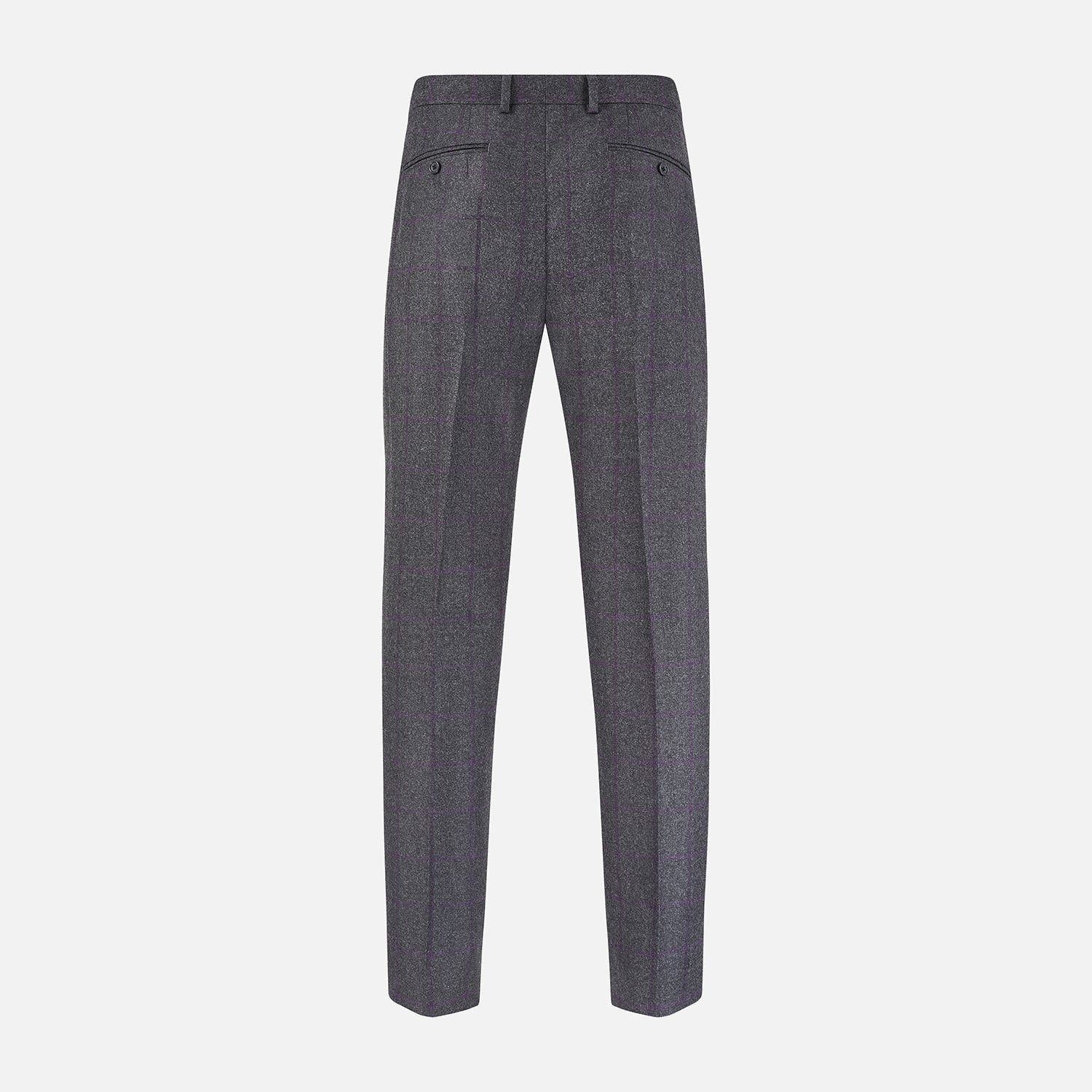 View 3 of product Charcoal and Purple Check Rupert Trousers