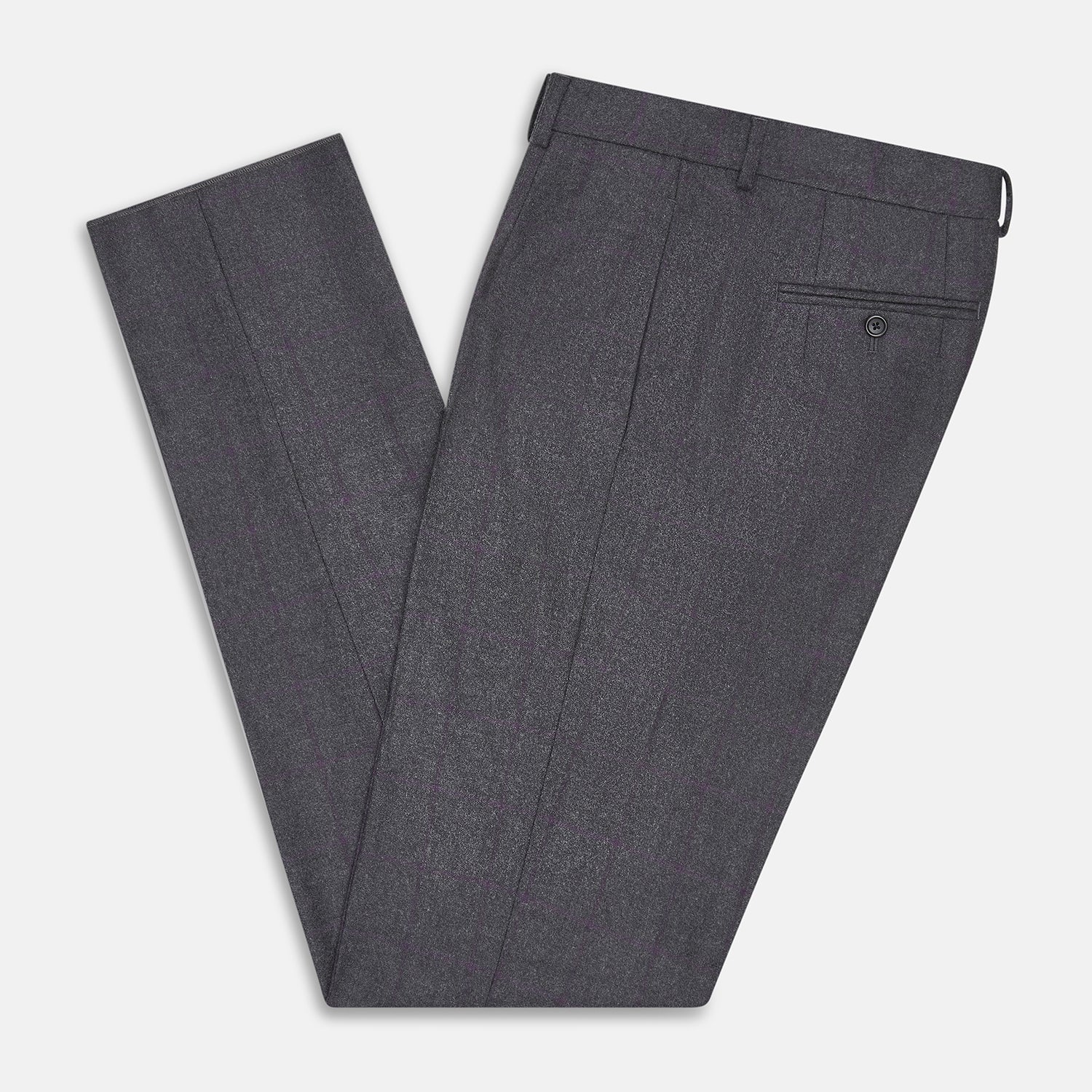 View 5 of product Charcoal and Purple Check Rupert Trousers