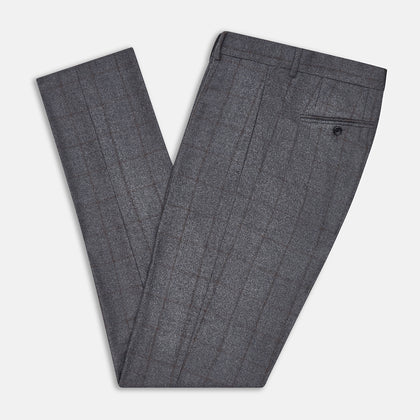 Grey and Brown Check Rupert Trousers Image 4