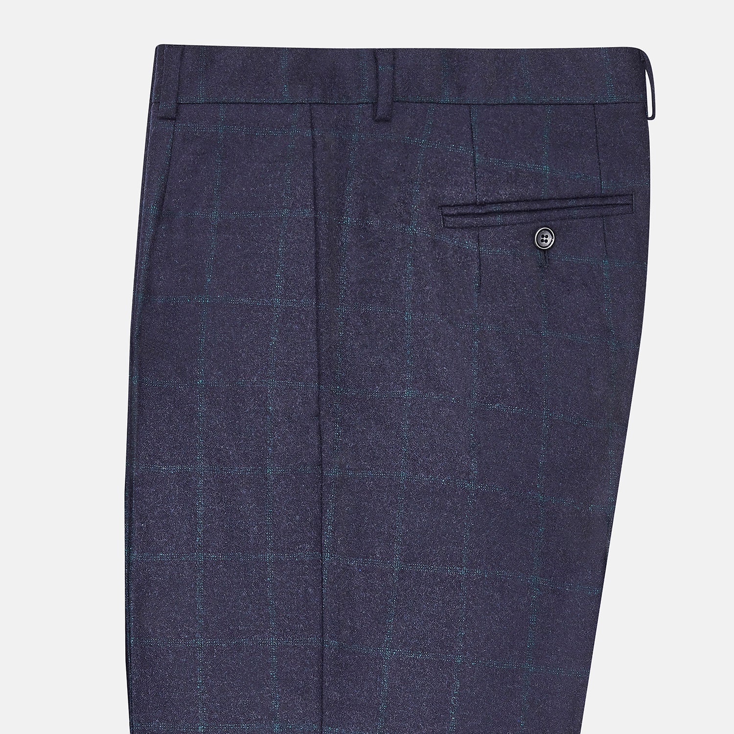 View 4 of product Midnight and Green Check Rupert Trousers