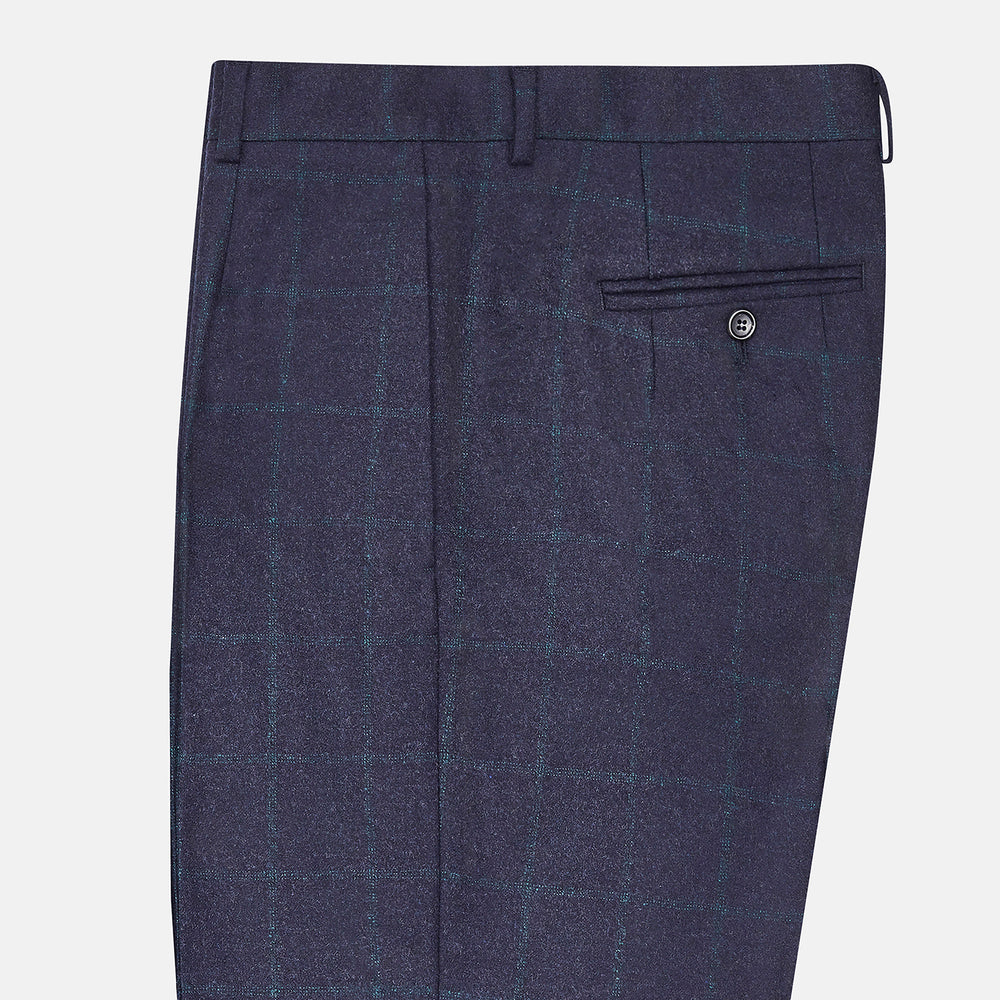 Midnight and Green Check Rupert Trousers