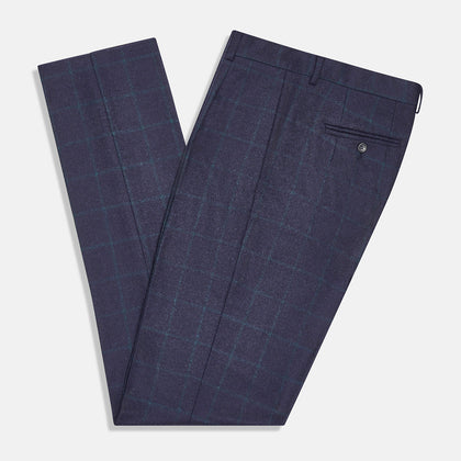 Midnight and Green Check Rupert Trousers Image 4