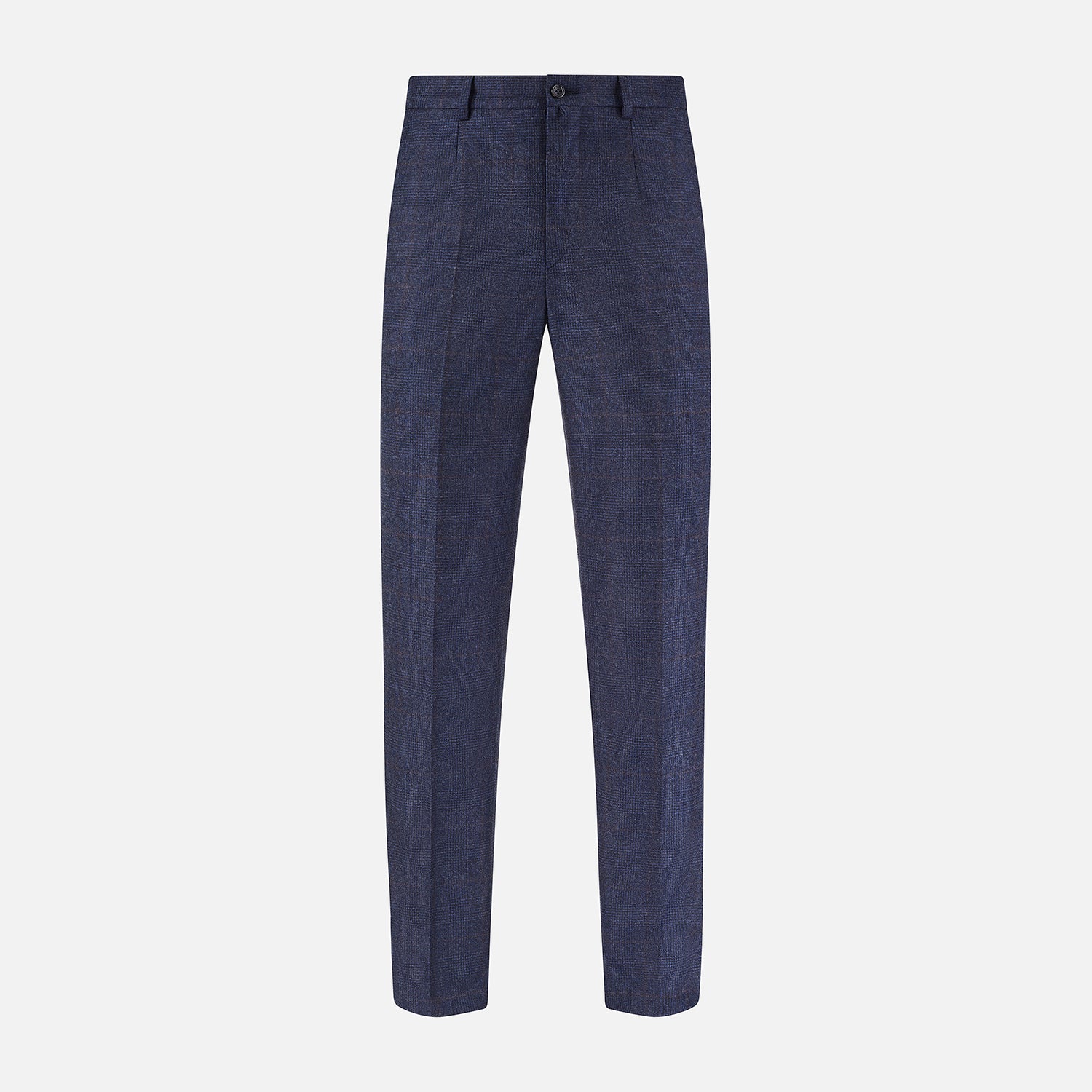 View 1 of product Navy and Brown Check Rupert Trousers