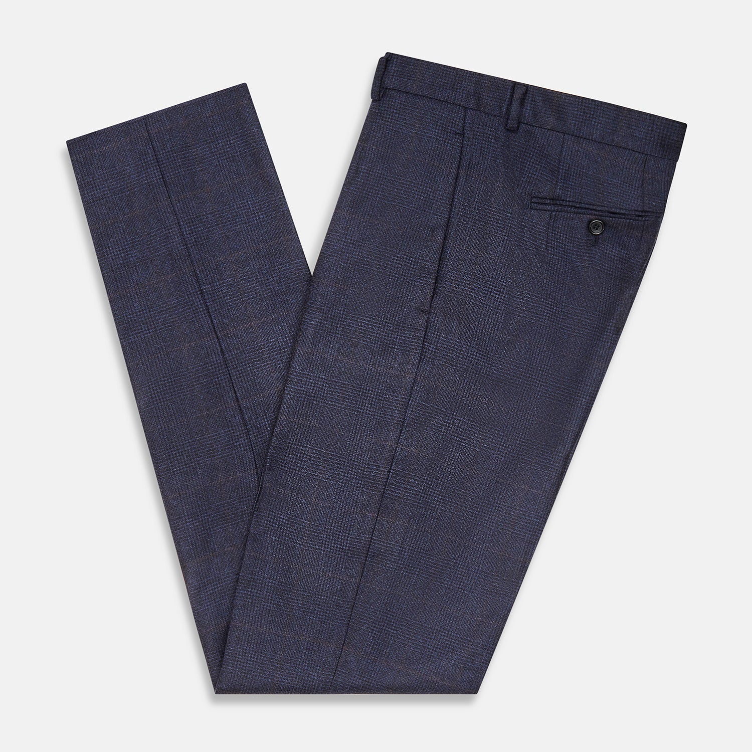 View 5 of product Navy and Brown Check Rupert Trousers