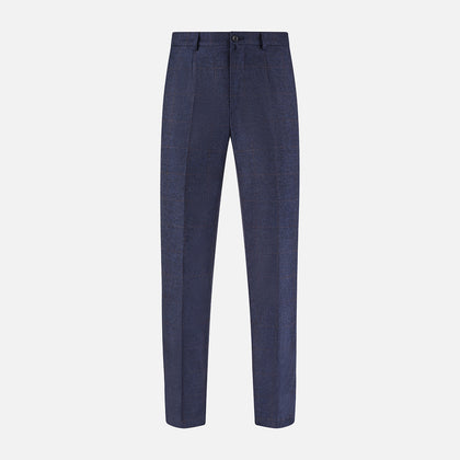 Navy and Brown Check Rupert Trousers Image 5
