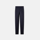 Edward Navy Pleated Trousers in Wool Gabardine