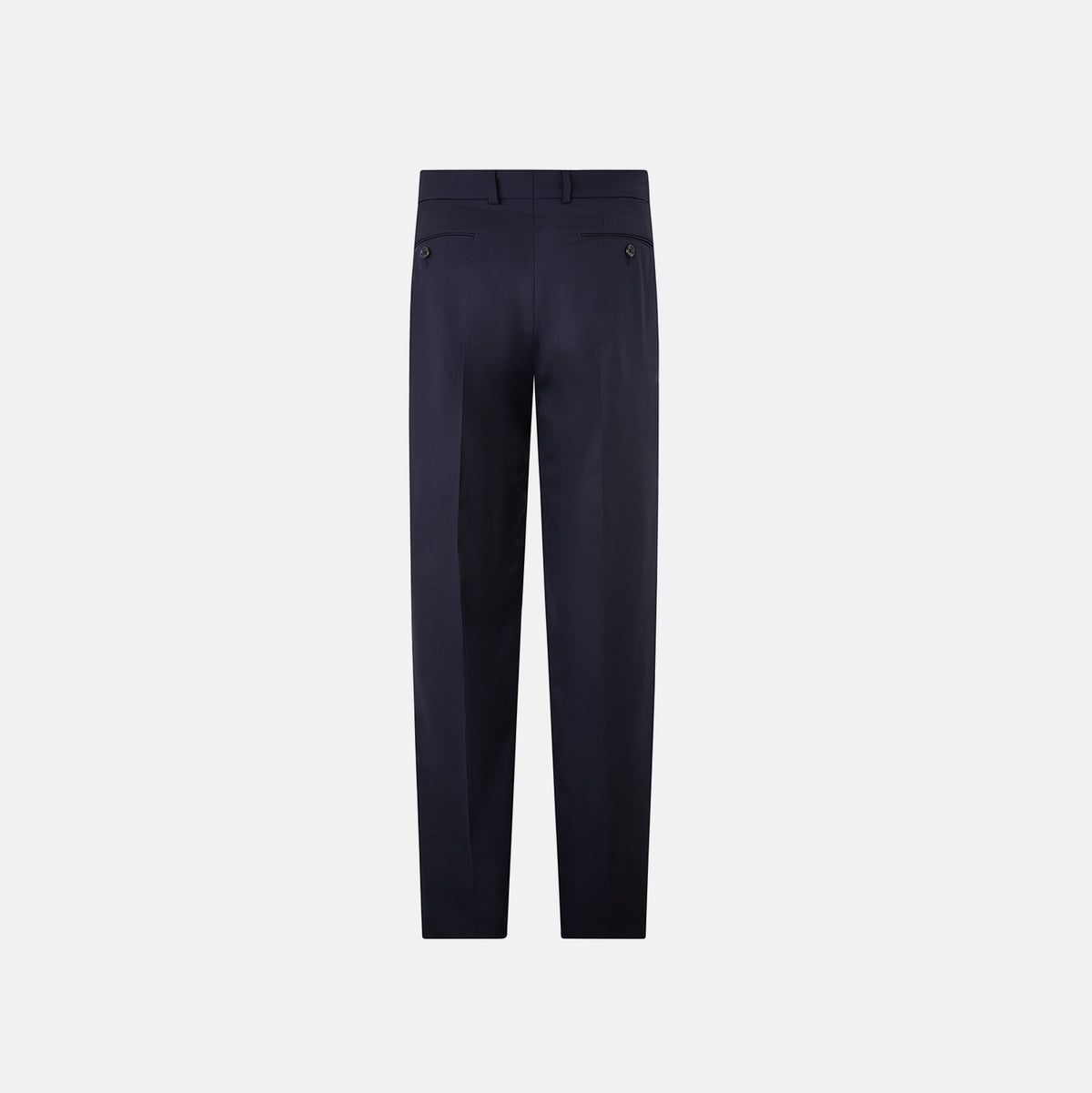 View 3 of product Edward Navy Pleated Trousers in Wool Gabardine