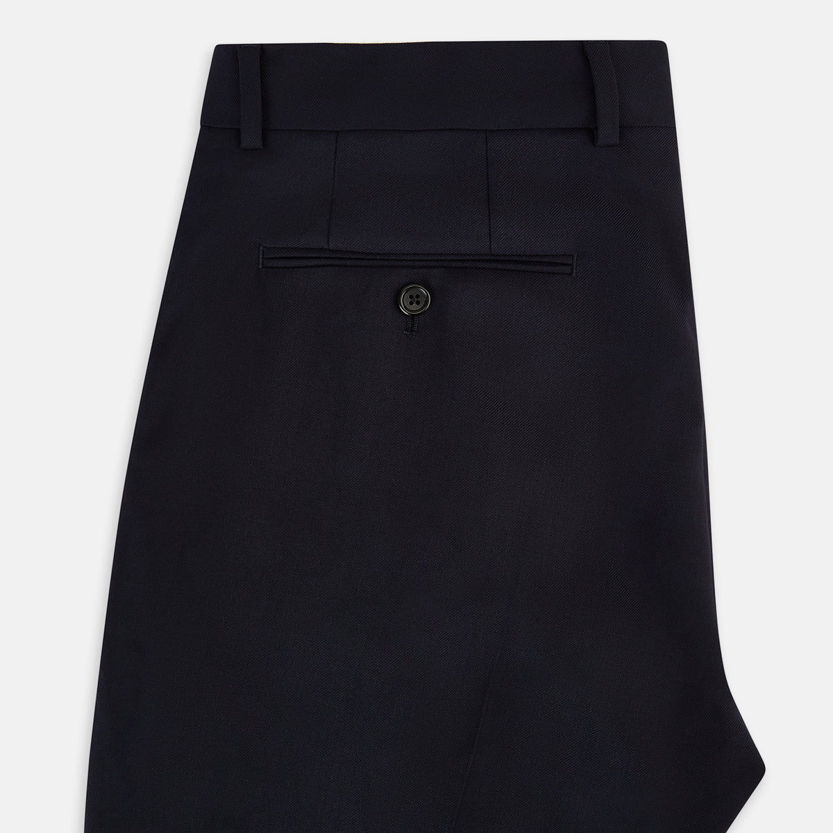 View 5 of product Edward Navy Pleated Trousers in Wool Gabardine