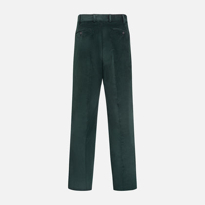 Dark Green Corduroy Edward Trousers Image 2