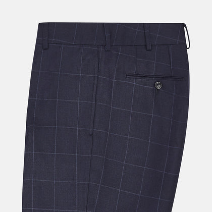 Navy Check Edward Trousers Image 3