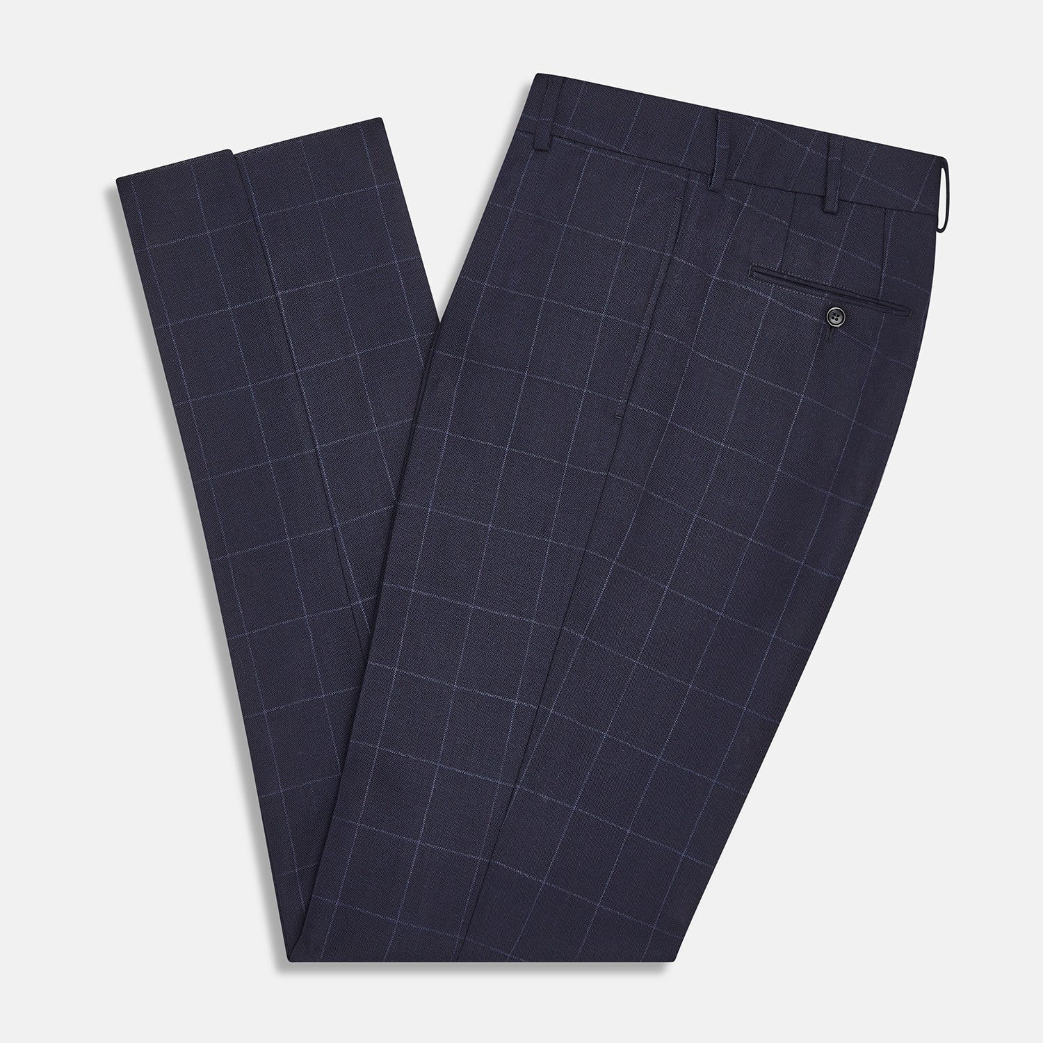 View 5 of product Navy Check Edward Trousers