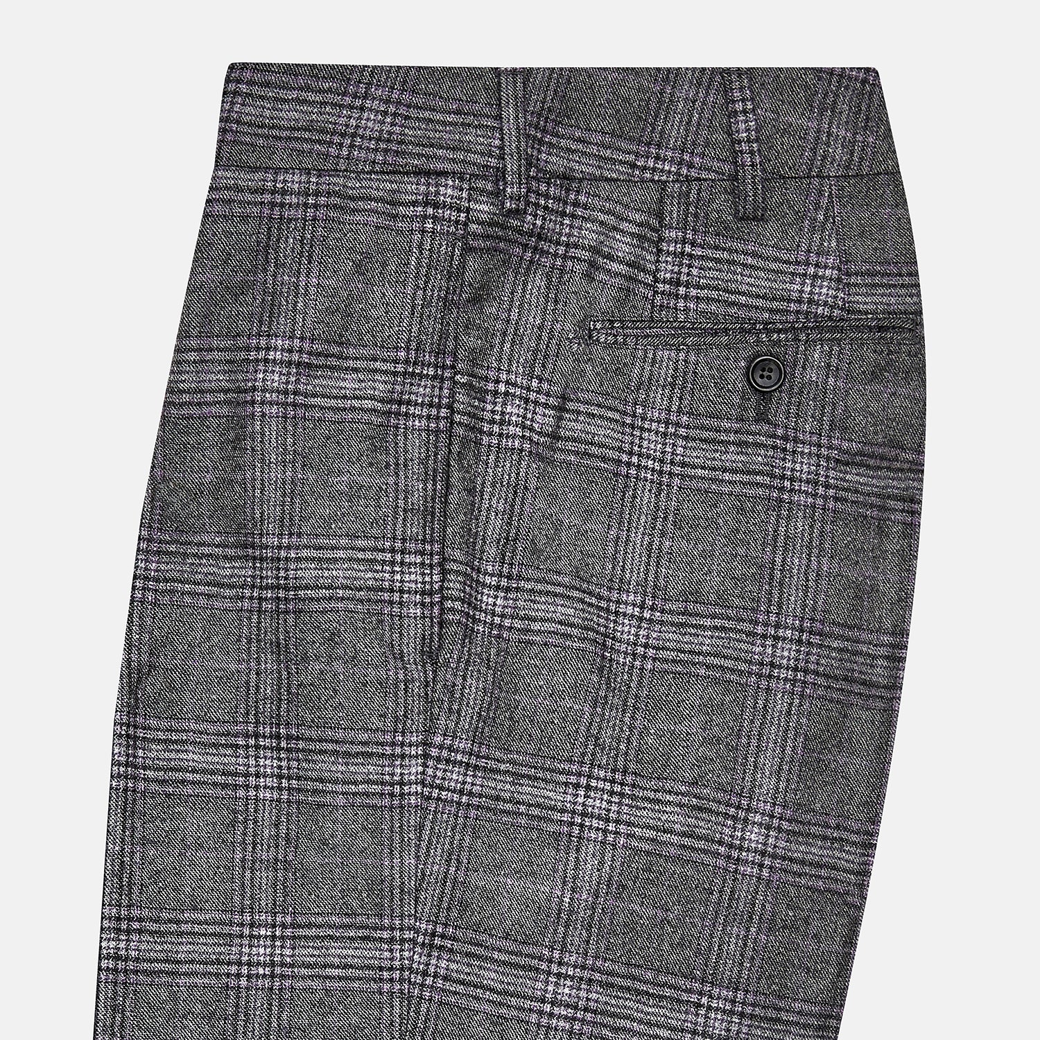 View 4 of product Grey Check Edward Trousers