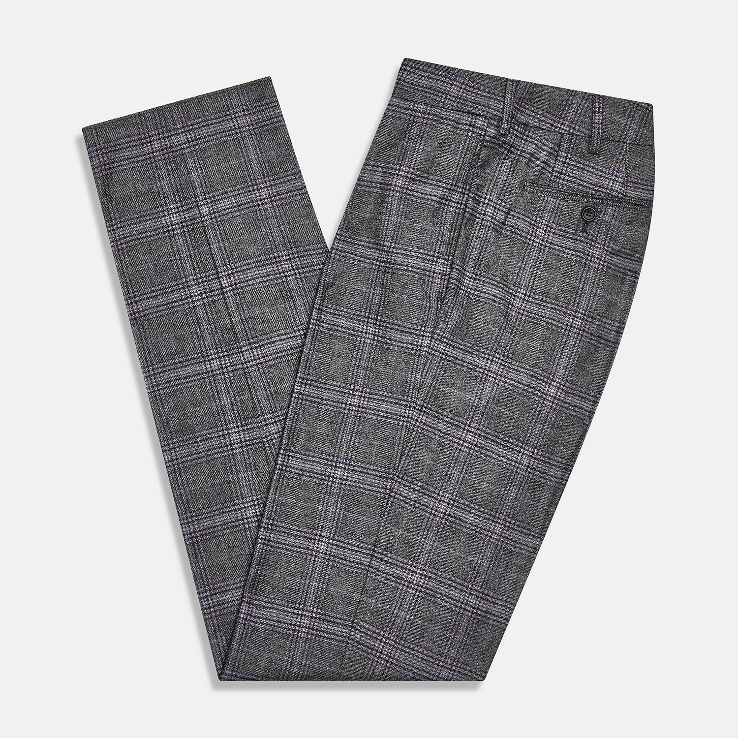 View 5 of product Grey Check Edward Trousers