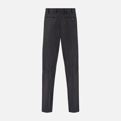 Charcoal Pinstripe Edward Trousers Image 2