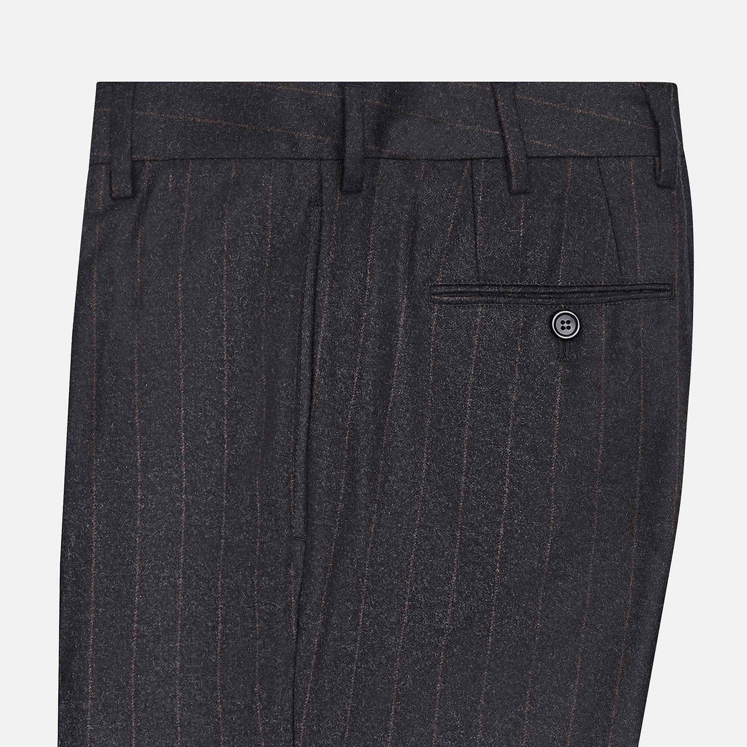 View 4 of product Charcoal Pinstripe Edward Trousers