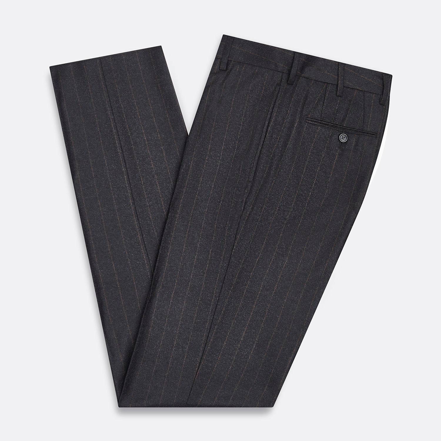 View 5 of product Charcoal Pinstripe Edward Trousers