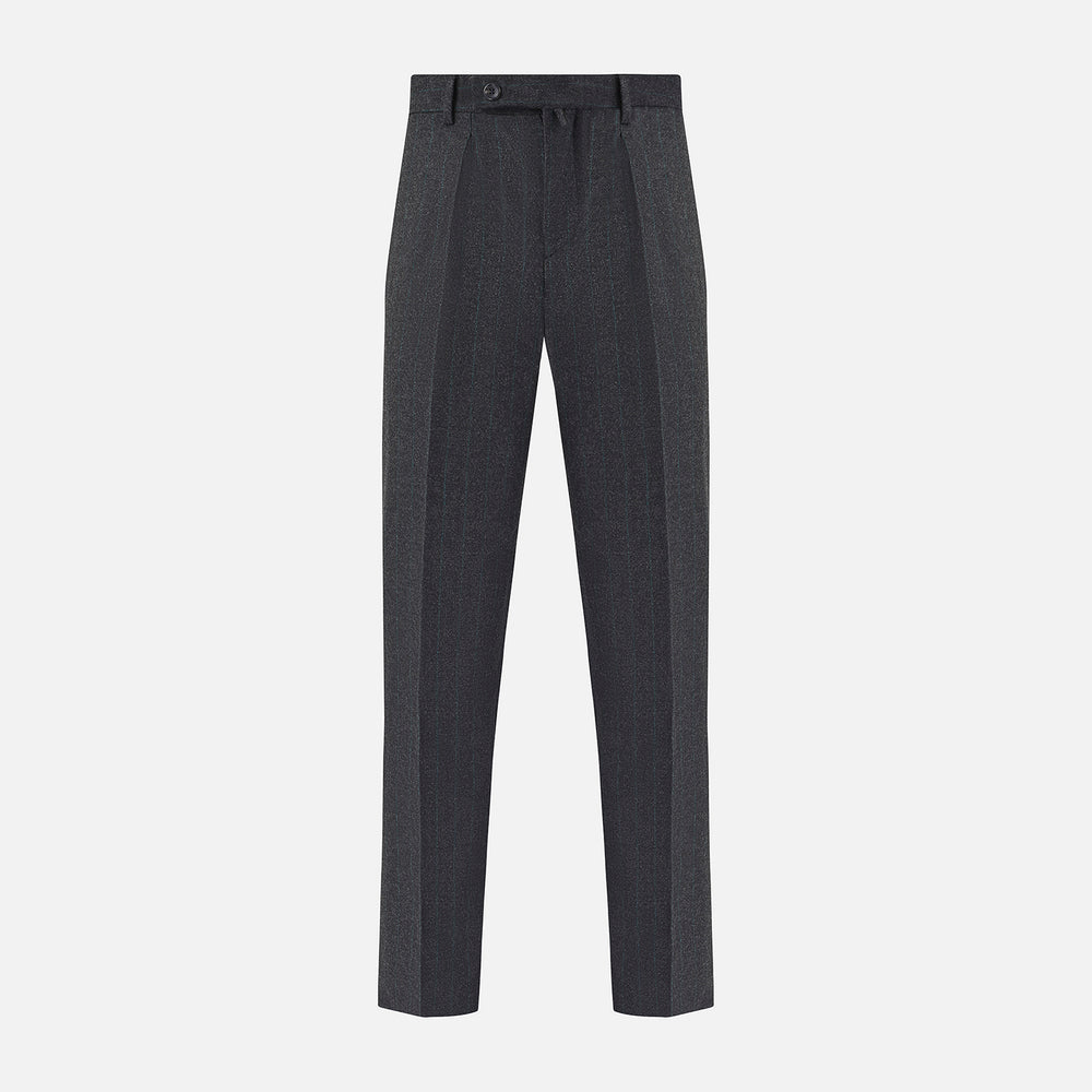 Dark Grey Pinstripe Edward Trousers